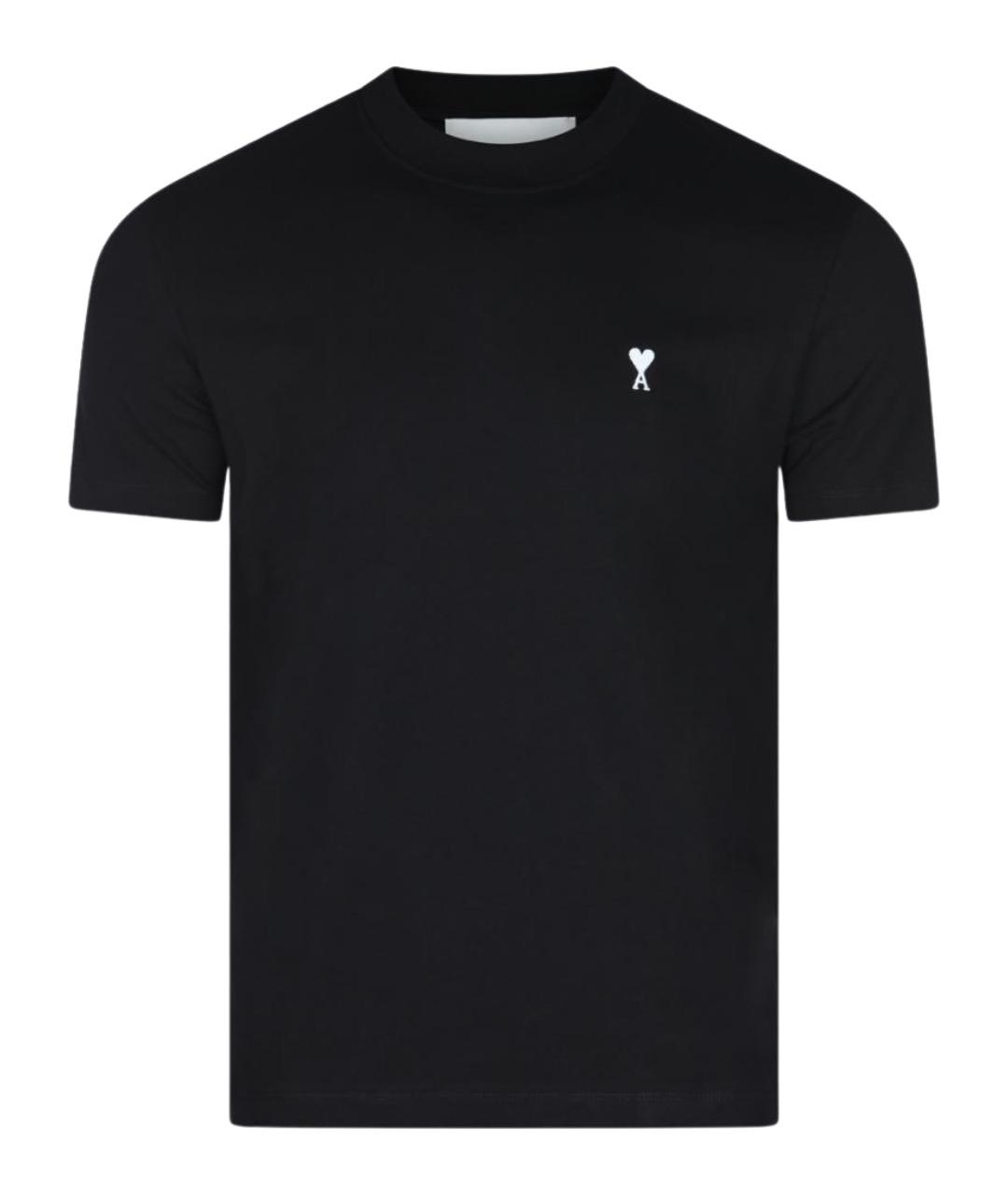 Ami Paris Черная хлопковая футболка, фото 1