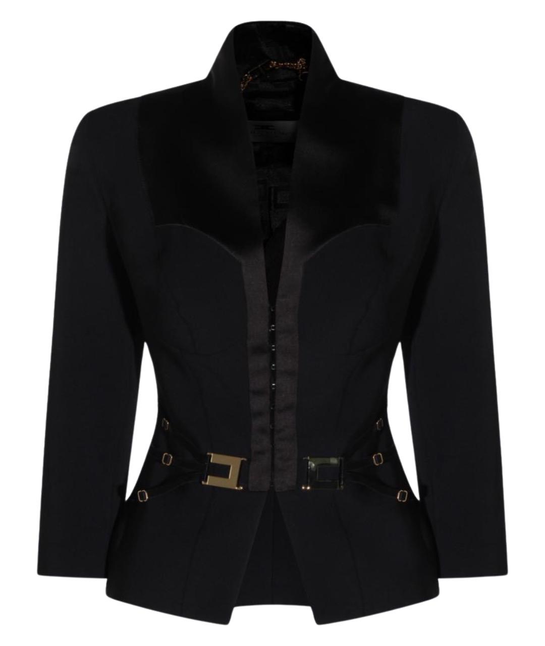 ELISABETTA FRANCHI Черный полиэстеровый жакет/пиджак, фото 1