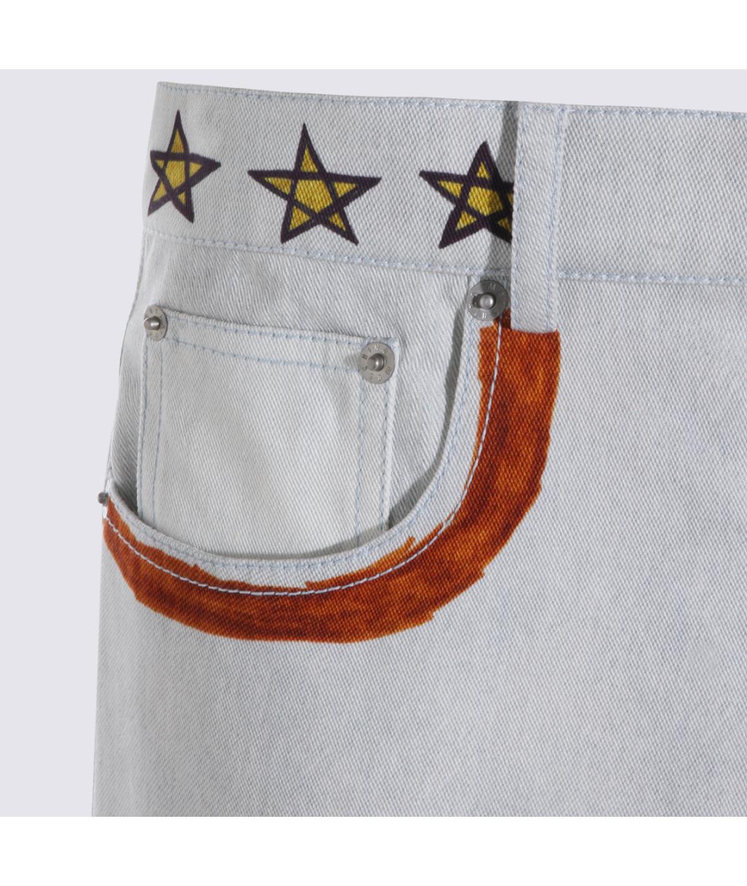 MOSCHINO Белые хлопковые прямые джинсы, фото 3