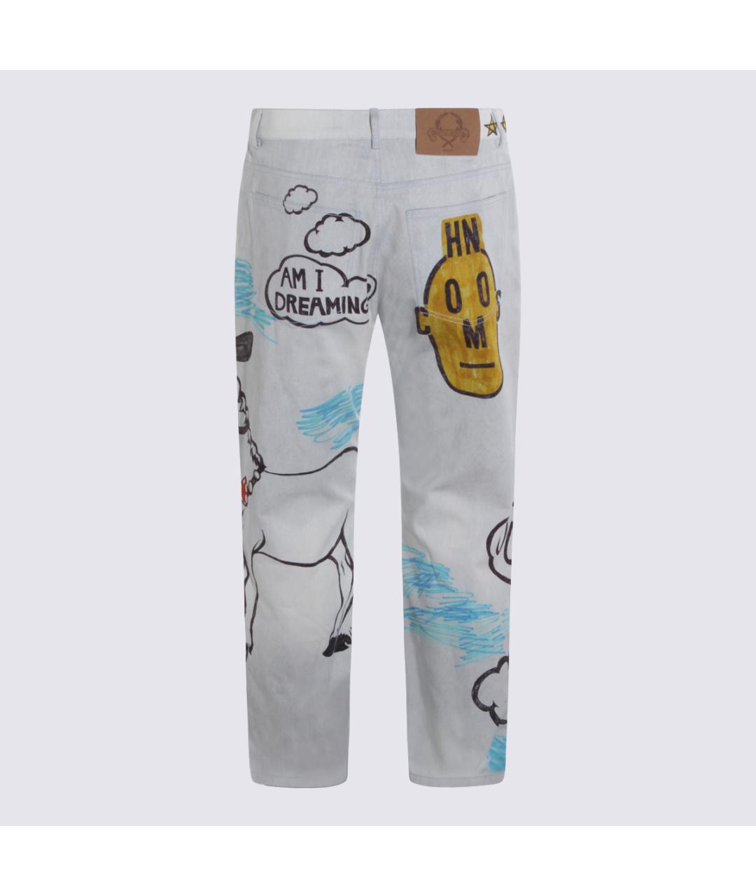 MOSCHINO Белые хлопковые прямые джинсы, фото 2