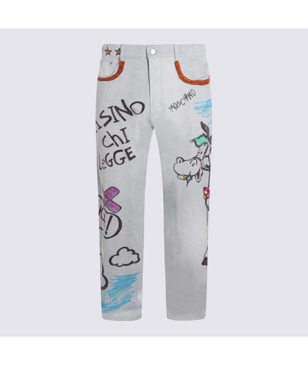 MOSCHINO Белые хлопковые прямые джинсы, фото 6