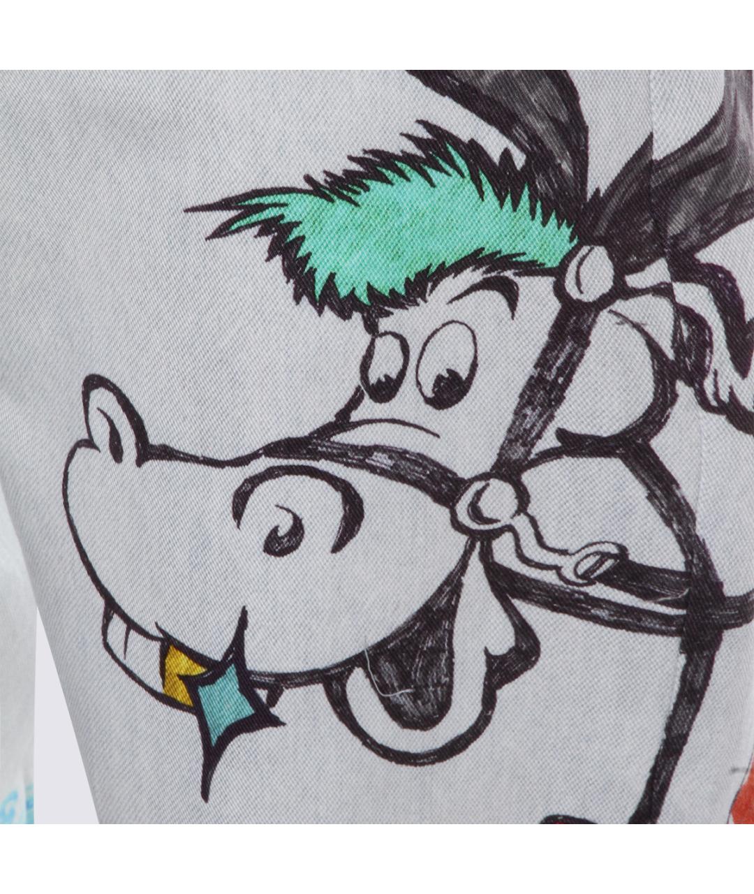 MOSCHINO Белые хлопковые прямые джинсы, фото 5