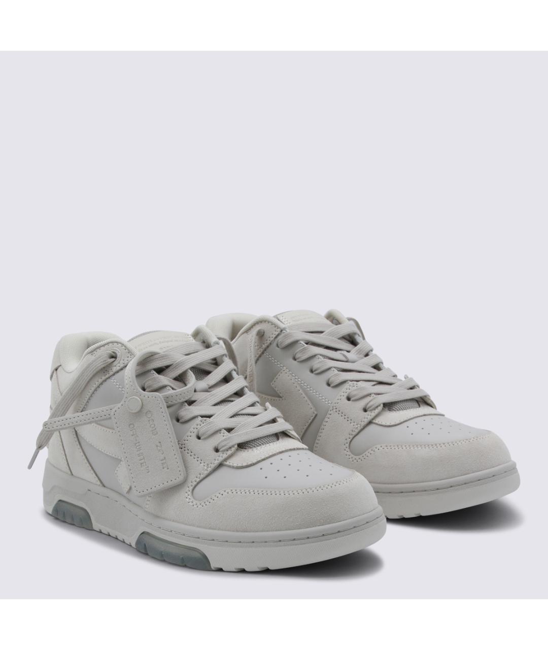 OFF-WHITE Белые кожаные низкие кроссовки / кеды, фото 2