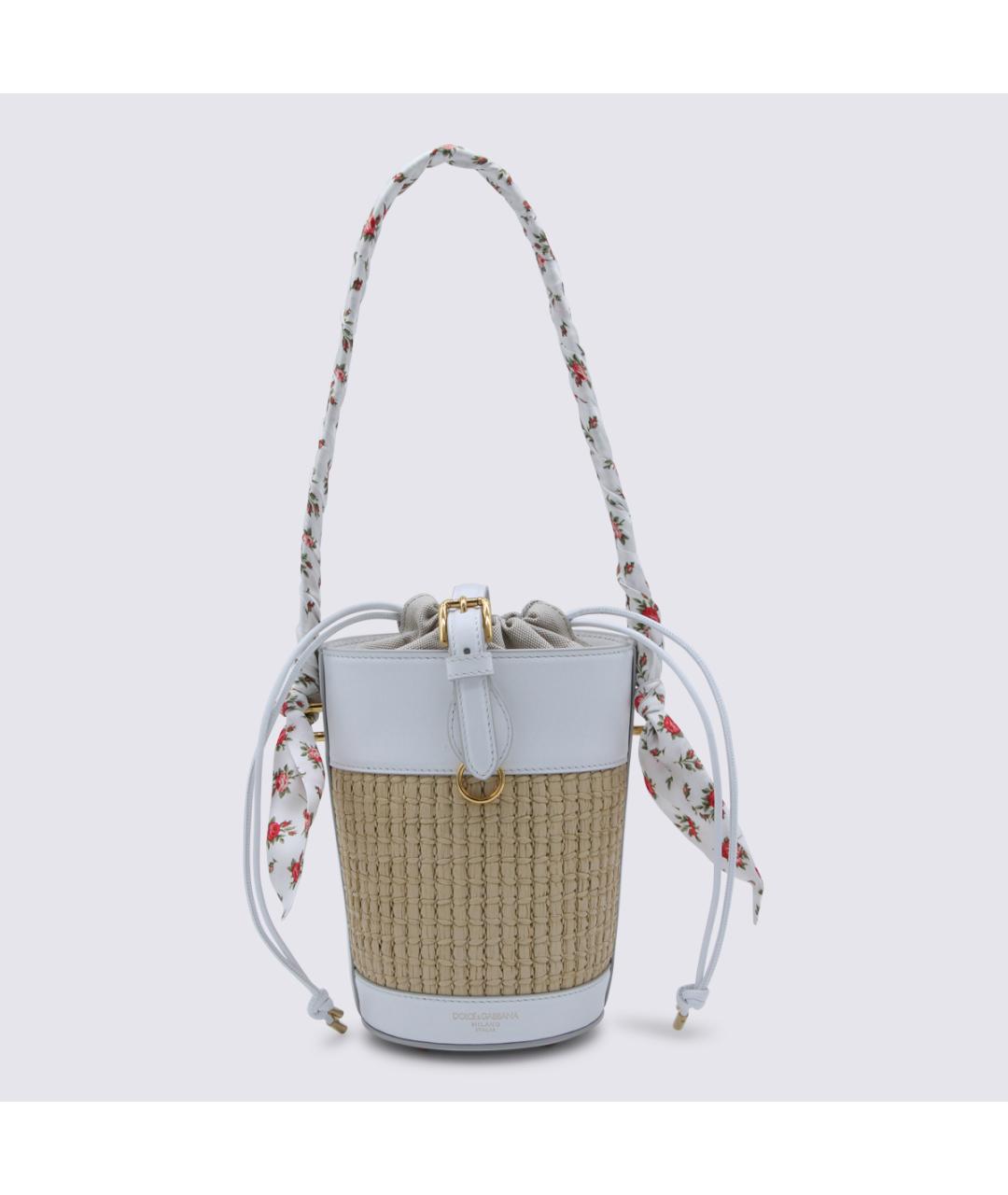 DOLCE&GABBANA Бежевая пелетеная сумка через плечо, фото 5