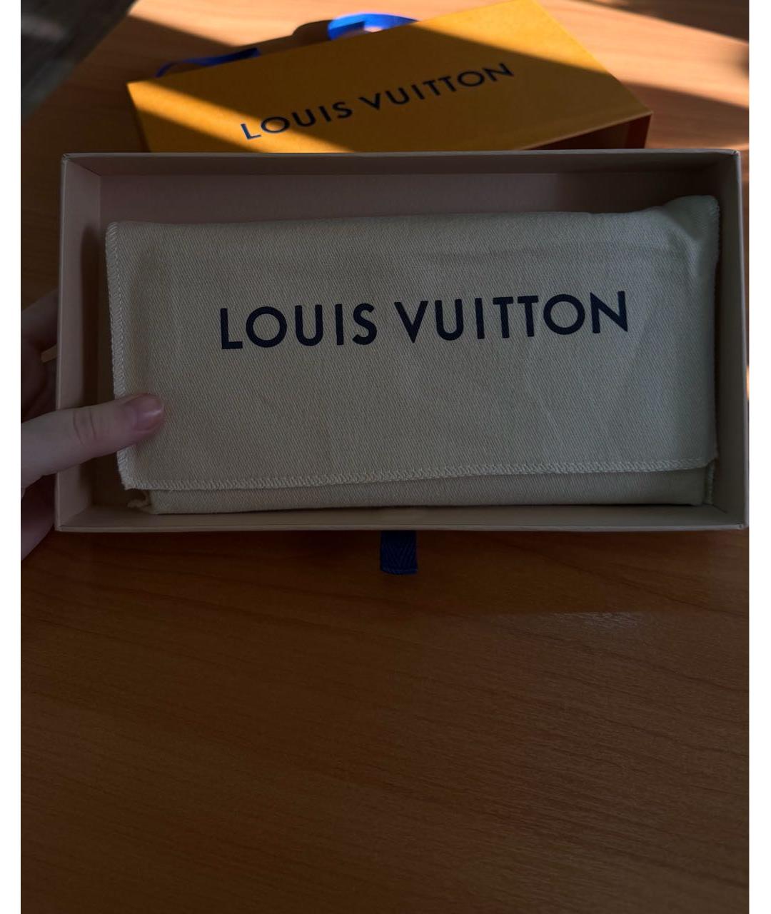 LOUIS VUITTON Темно-синий кожаный кошелек, фото 6