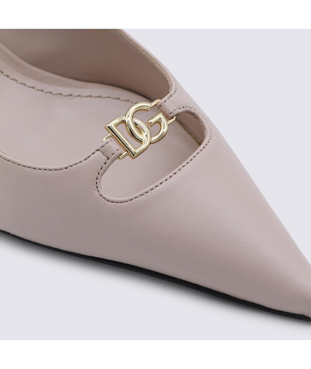 DOLCE&GABBANA Бежевые кожаные туфли, фото 4