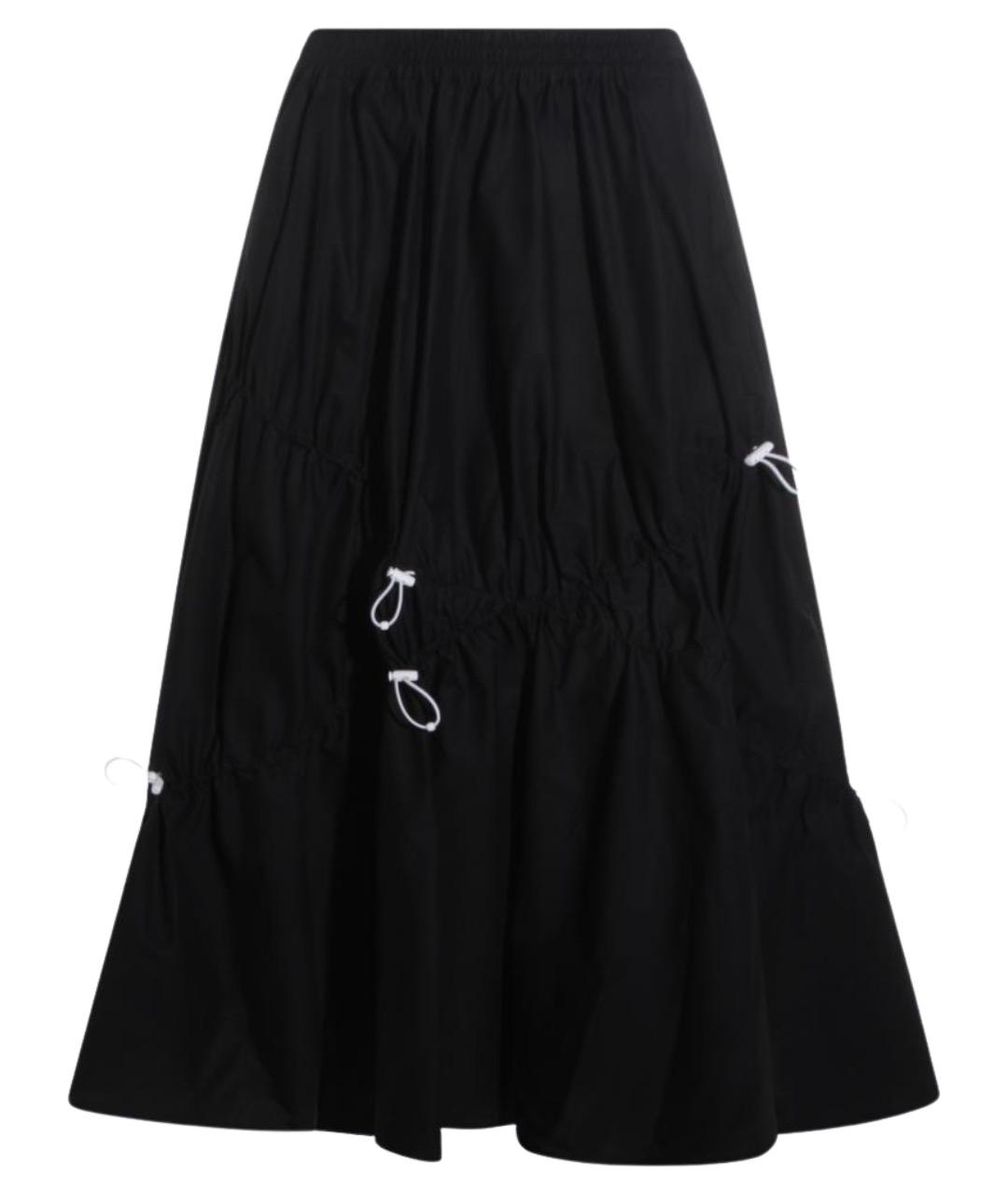 MOSCHINO Черная хлопковая юбка миди, фото 1