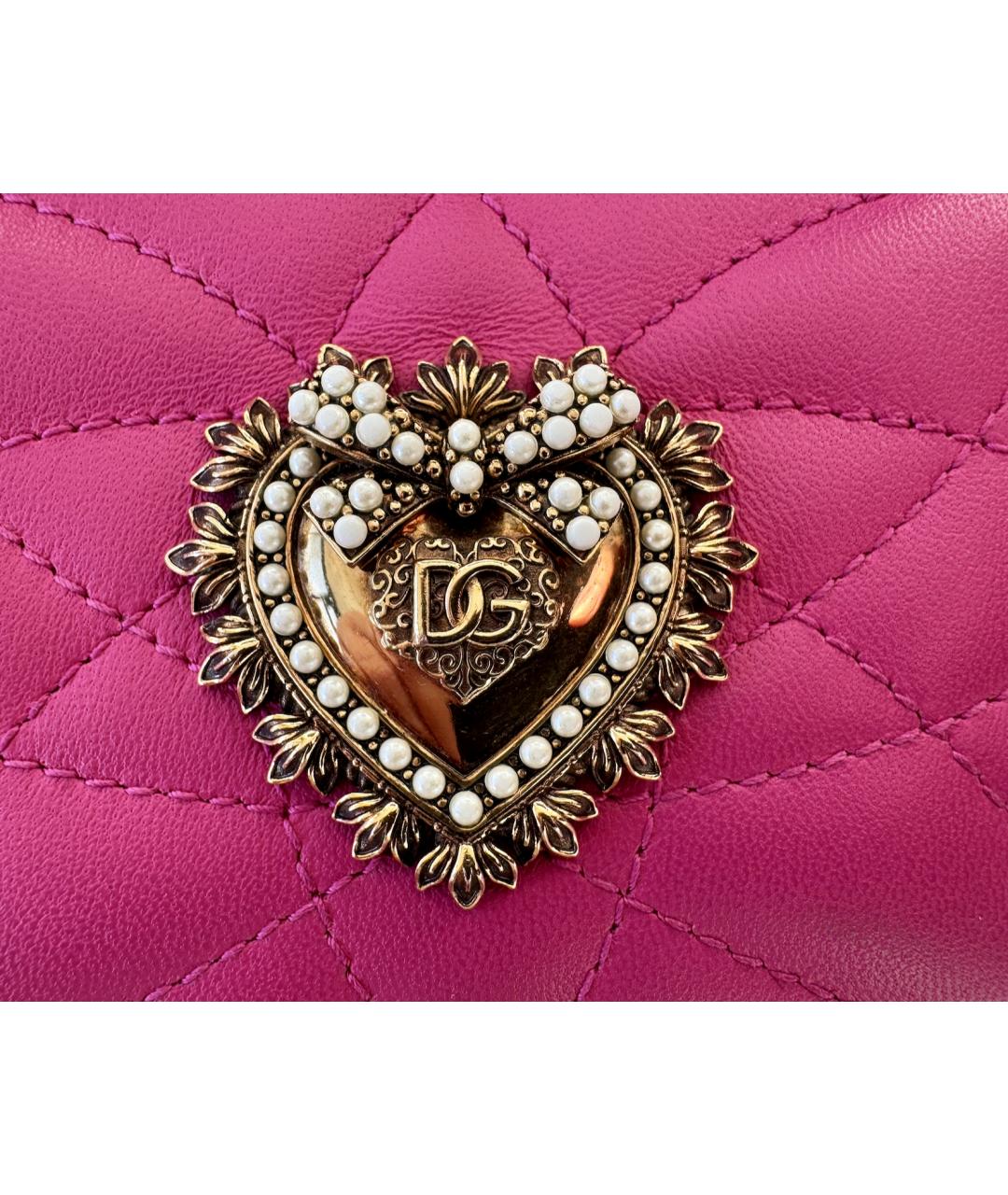 DOLCE&GABBANA Розовый кожаный кардхолдер, фото 9