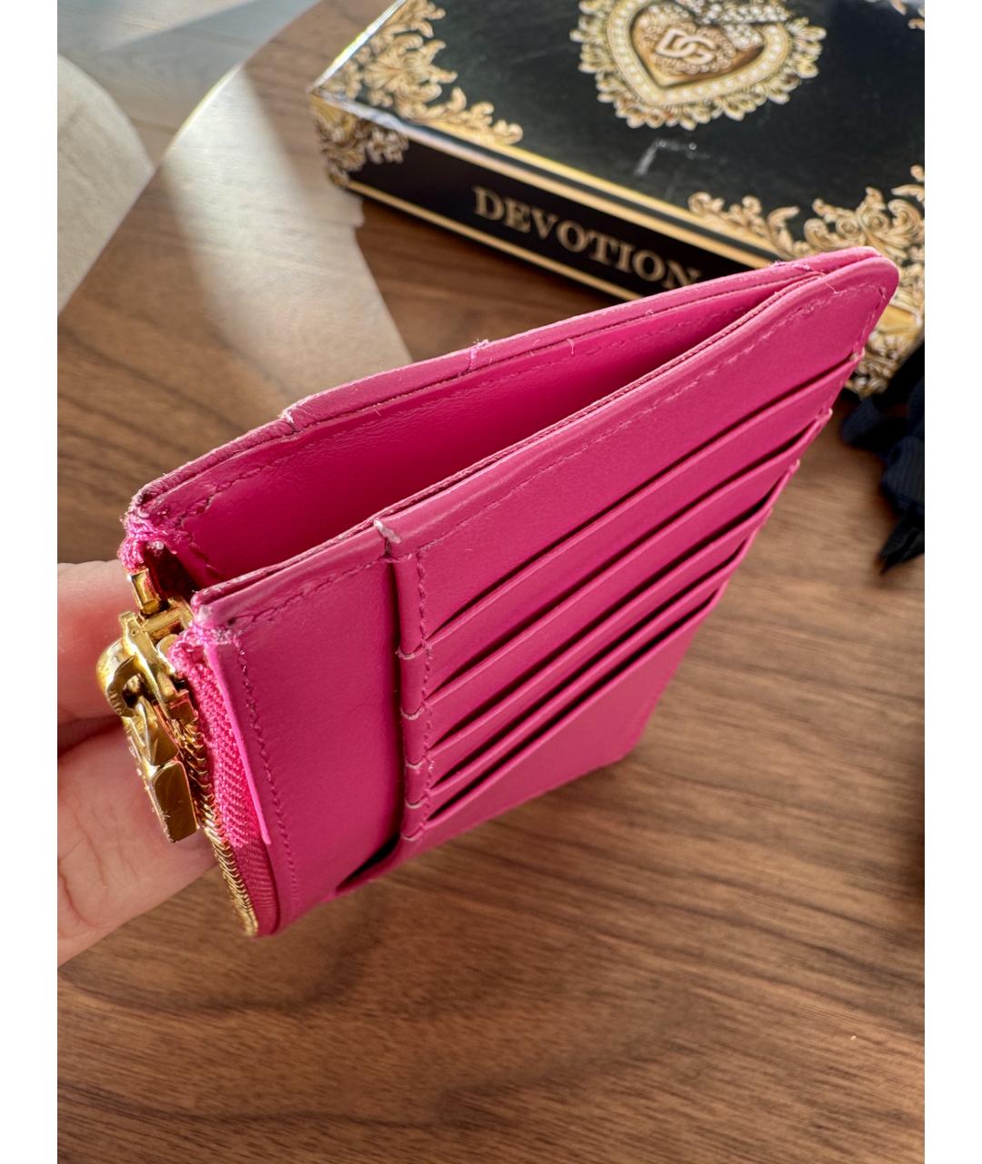 DOLCE&GABBANA Розовый кожаный кардхолдер, фото 7