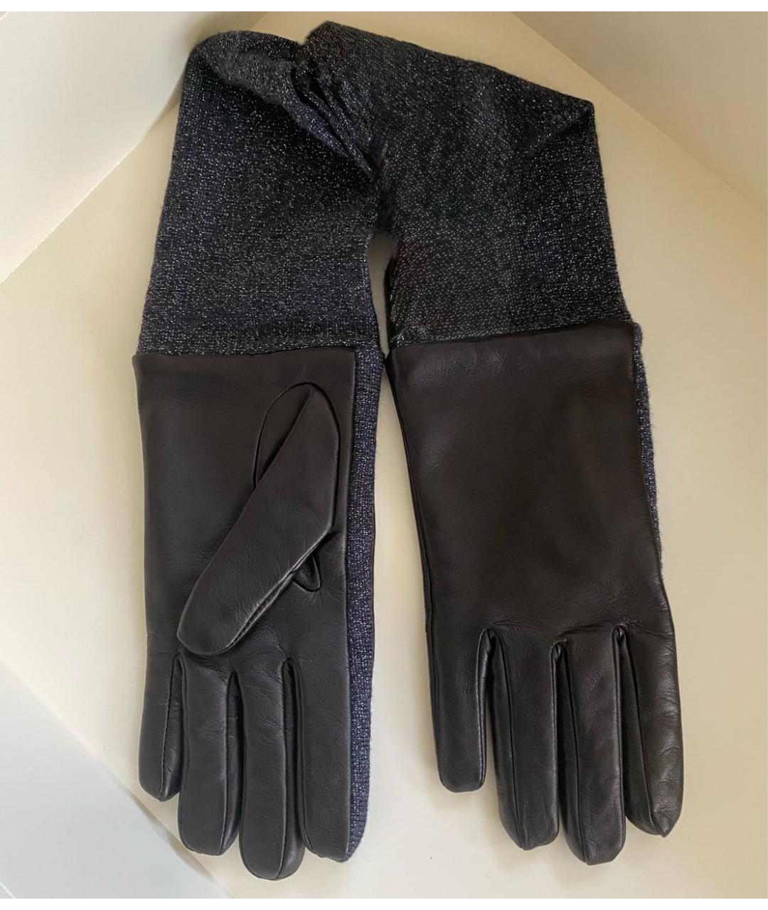 FABIANA FILIPPI Черные кожаные перчатки, фото 9