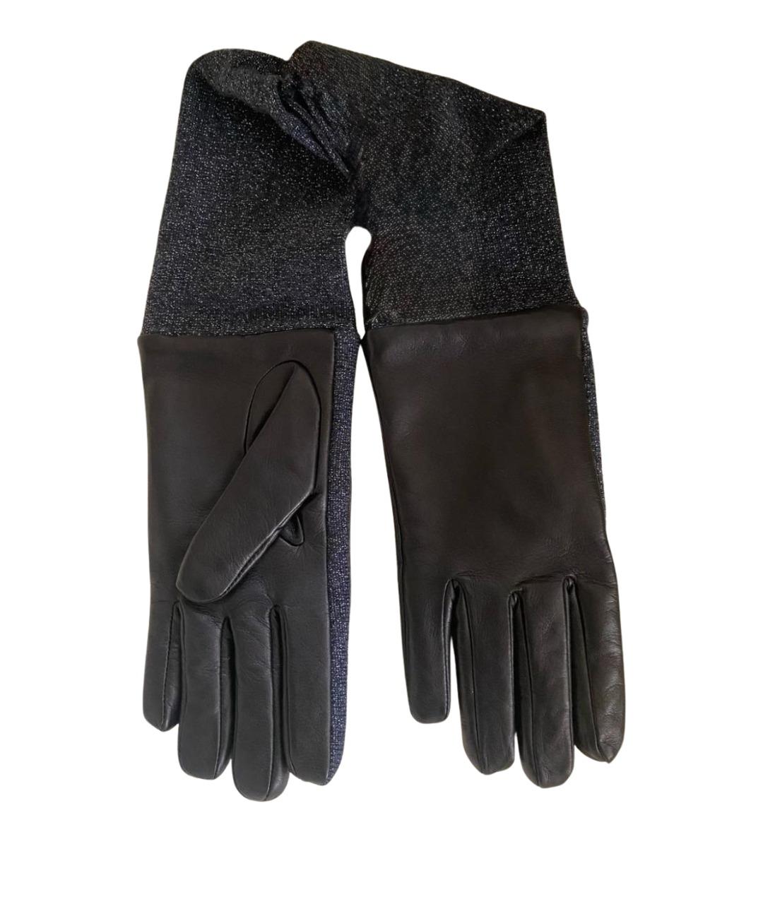 FABIANA FILIPPI Черные кожаные перчатки, фото 1