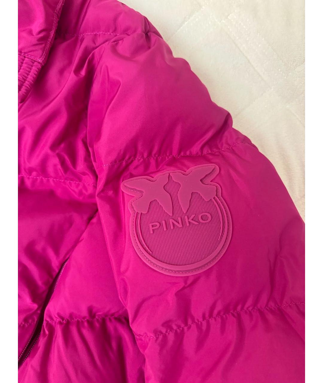 PINKO Фуксия полиэстеровый пуховик, фото 3