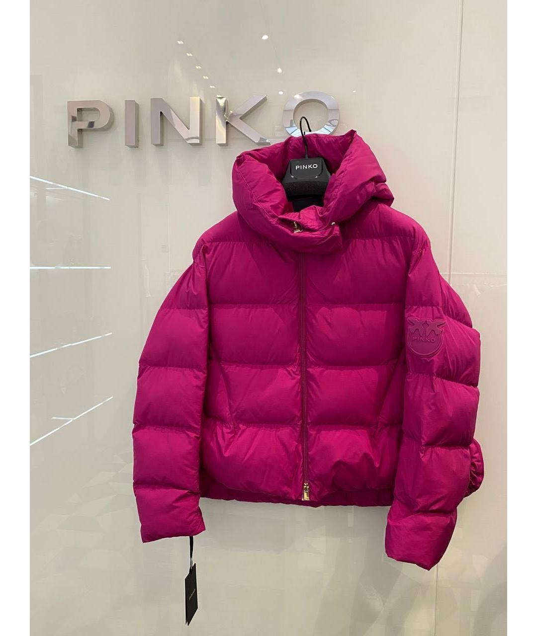 PINKO Фуксия полиэстеровый пуховик, фото 5