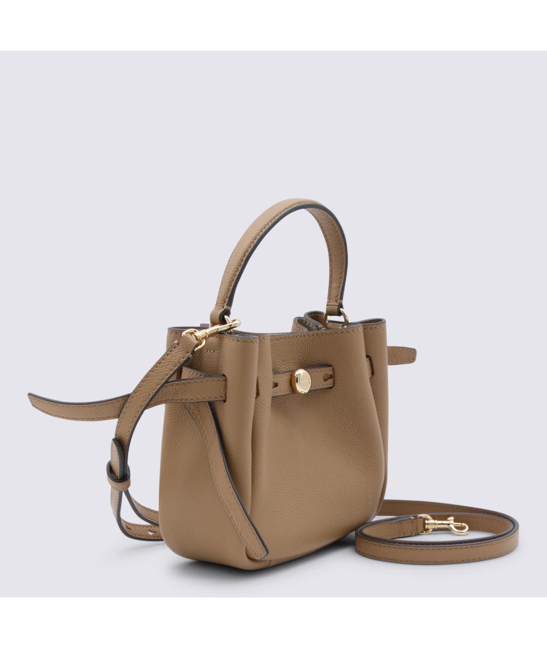 TORY BURCH Коричневая кожаная сумка с короткими ручками, фото 2