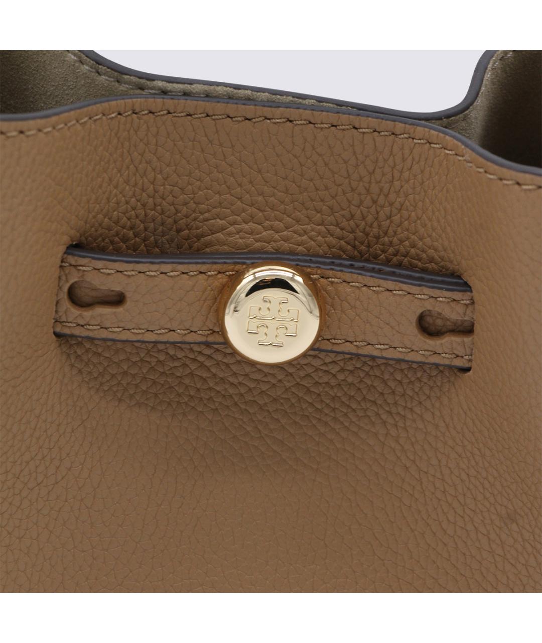 TORY BURCH Коричневая кожаная сумка с короткими ручками, фото 4