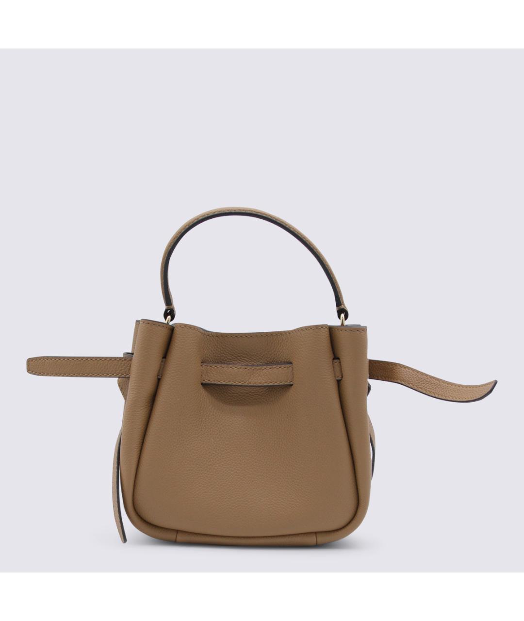 TORY BURCH Коричневая кожаная сумка с короткими ручками, фото 3