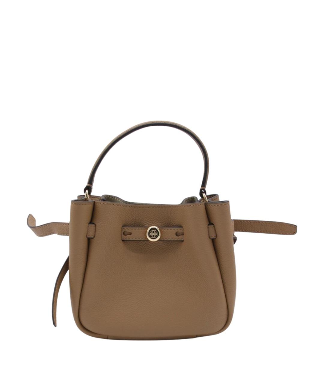 TORY BURCH Коричневая кожаная сумка с короткими ручками, фото 1