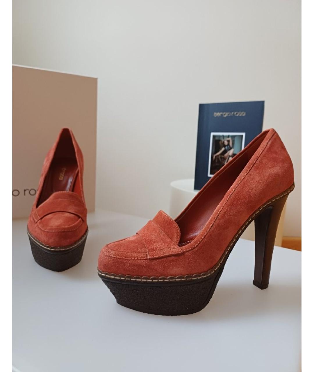 SERGIO ROSSI Коричневые замшевые туфли, фото 6