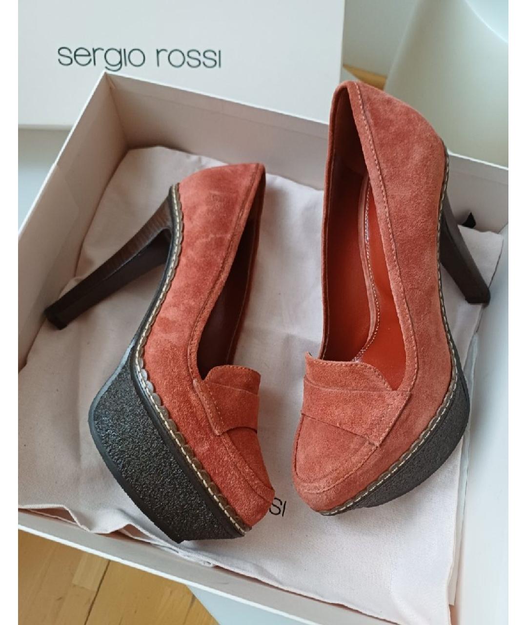 SERGIO ROSSI Коричневые замшевые туфли, фото 5