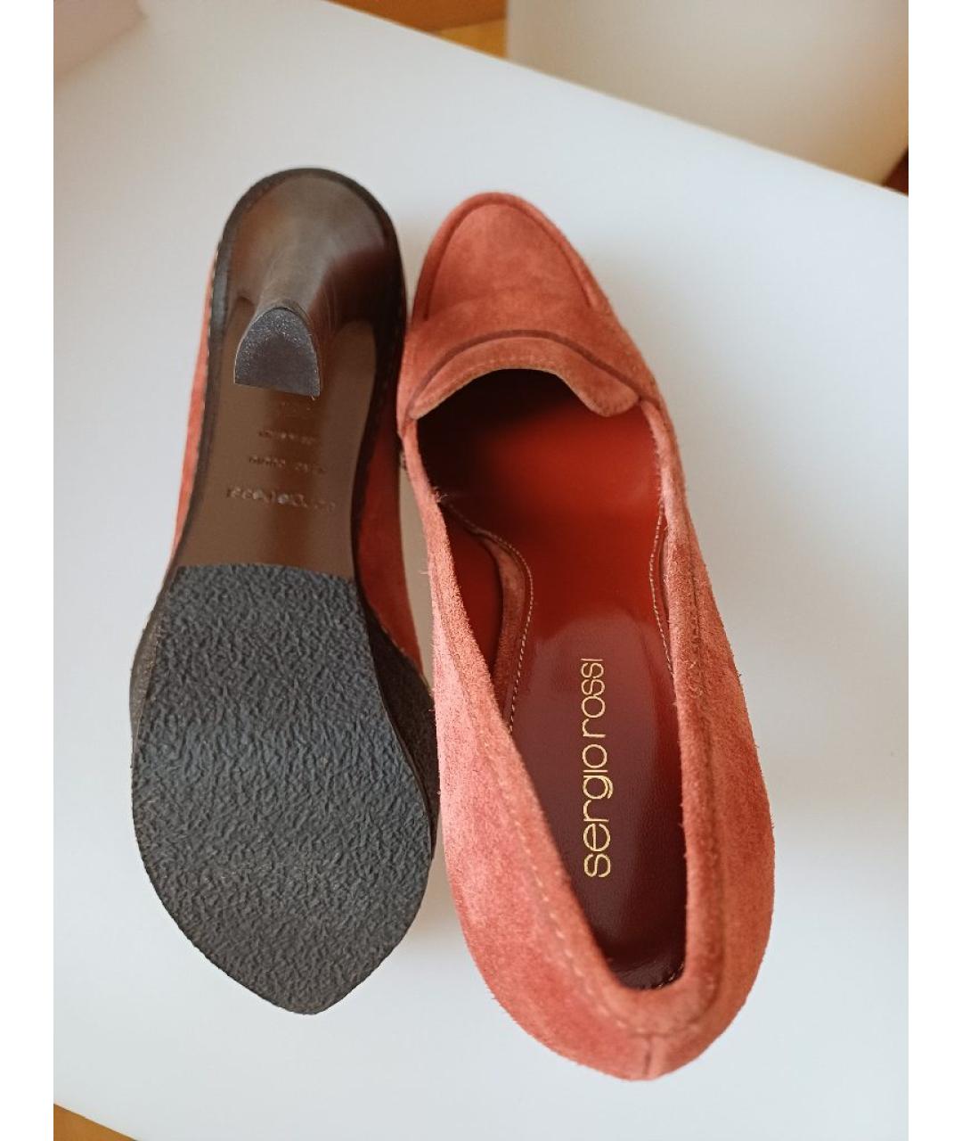 SERGIO ROSSI Коричневые замшевые туфли, фото 9