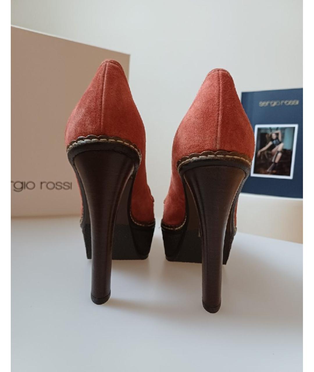 SERGIO ROSSI Коричневые замшевые туфли, фото 8
