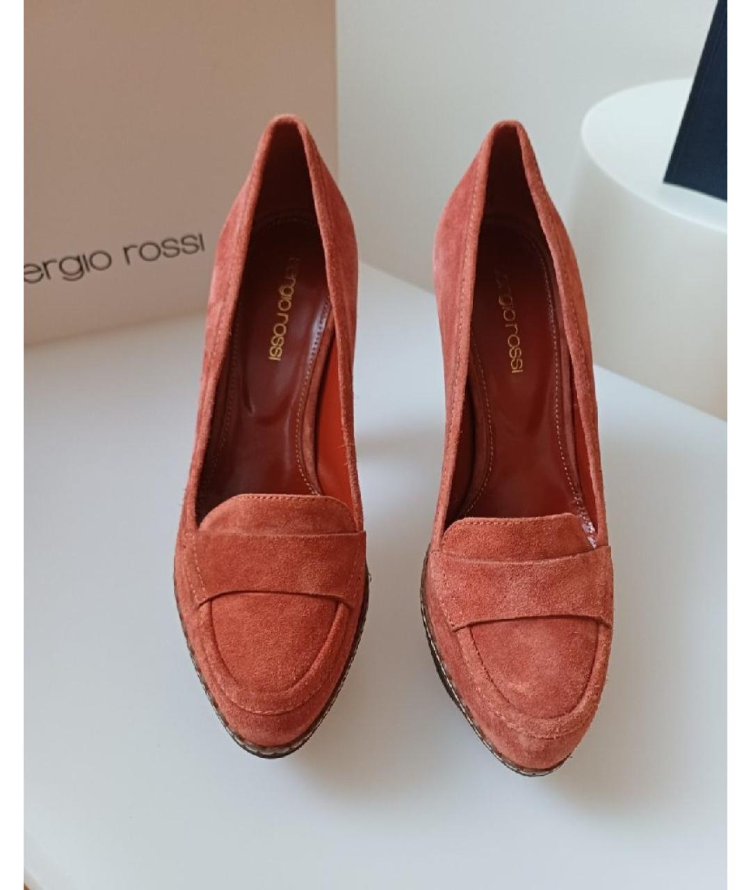 SERGIO ROSSI Коричневые замшевые туфли, фото 7