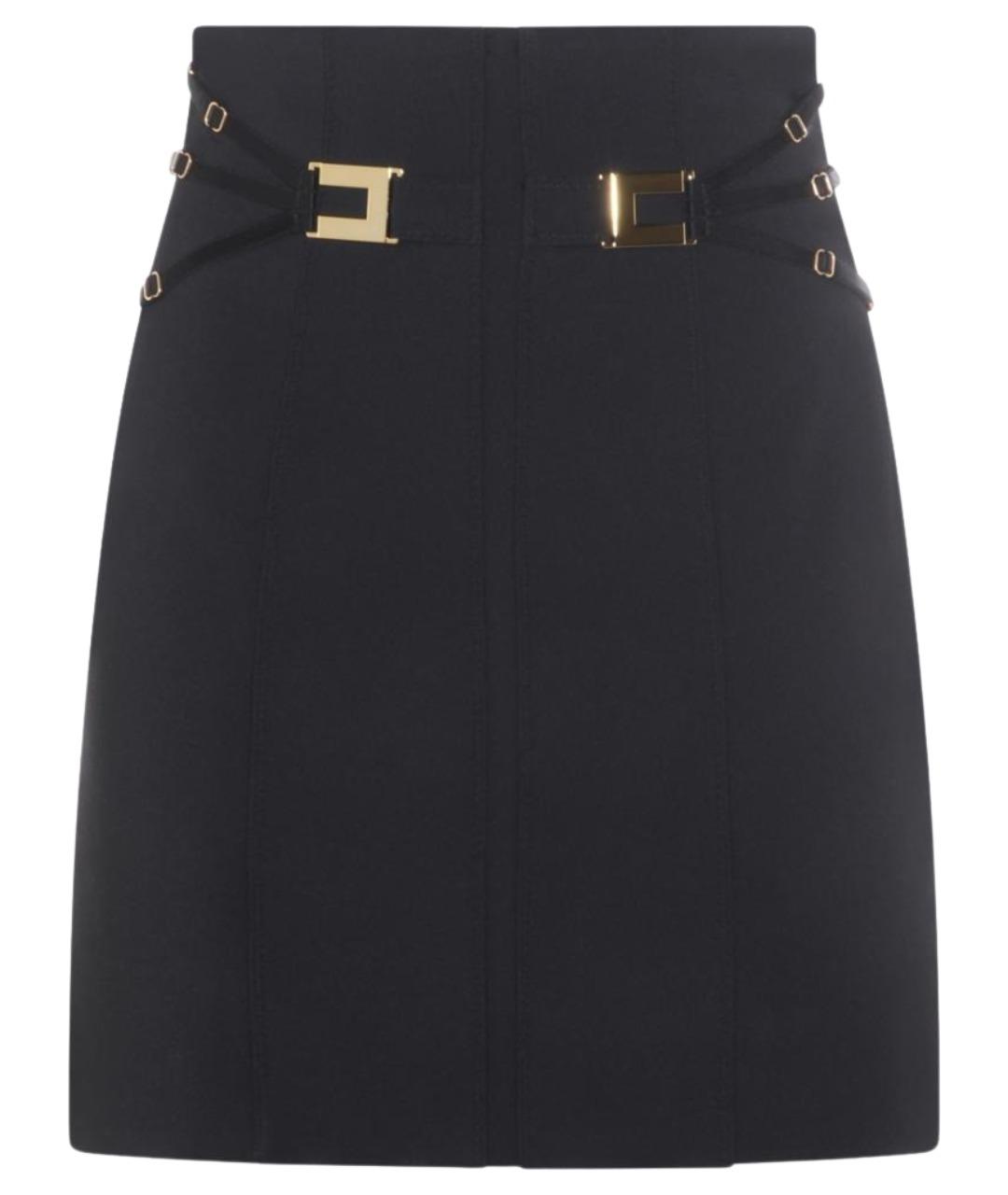 ELISABETTA FRANCHI Черная полиэстеровая юбка мини, фото 1