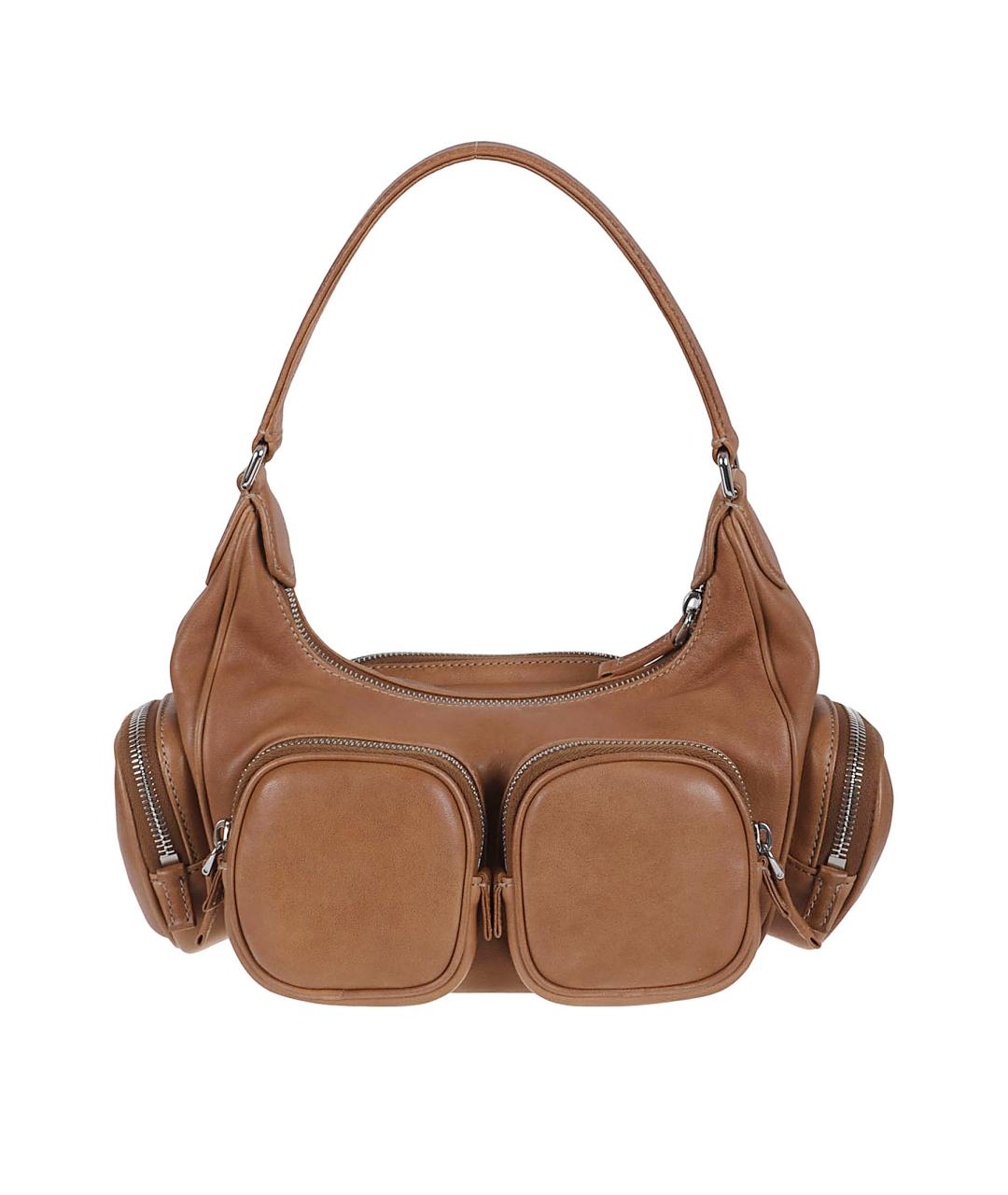 MIU MIU Бежевая кожаная сумка через плечо, фото 2