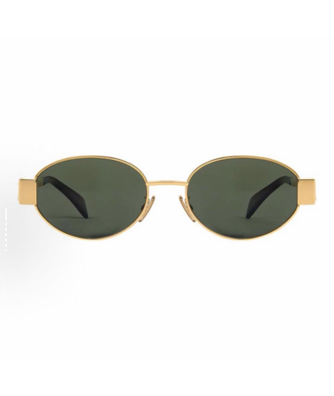 CELINE Золотые металлические солнцезащитные очки, фото 3