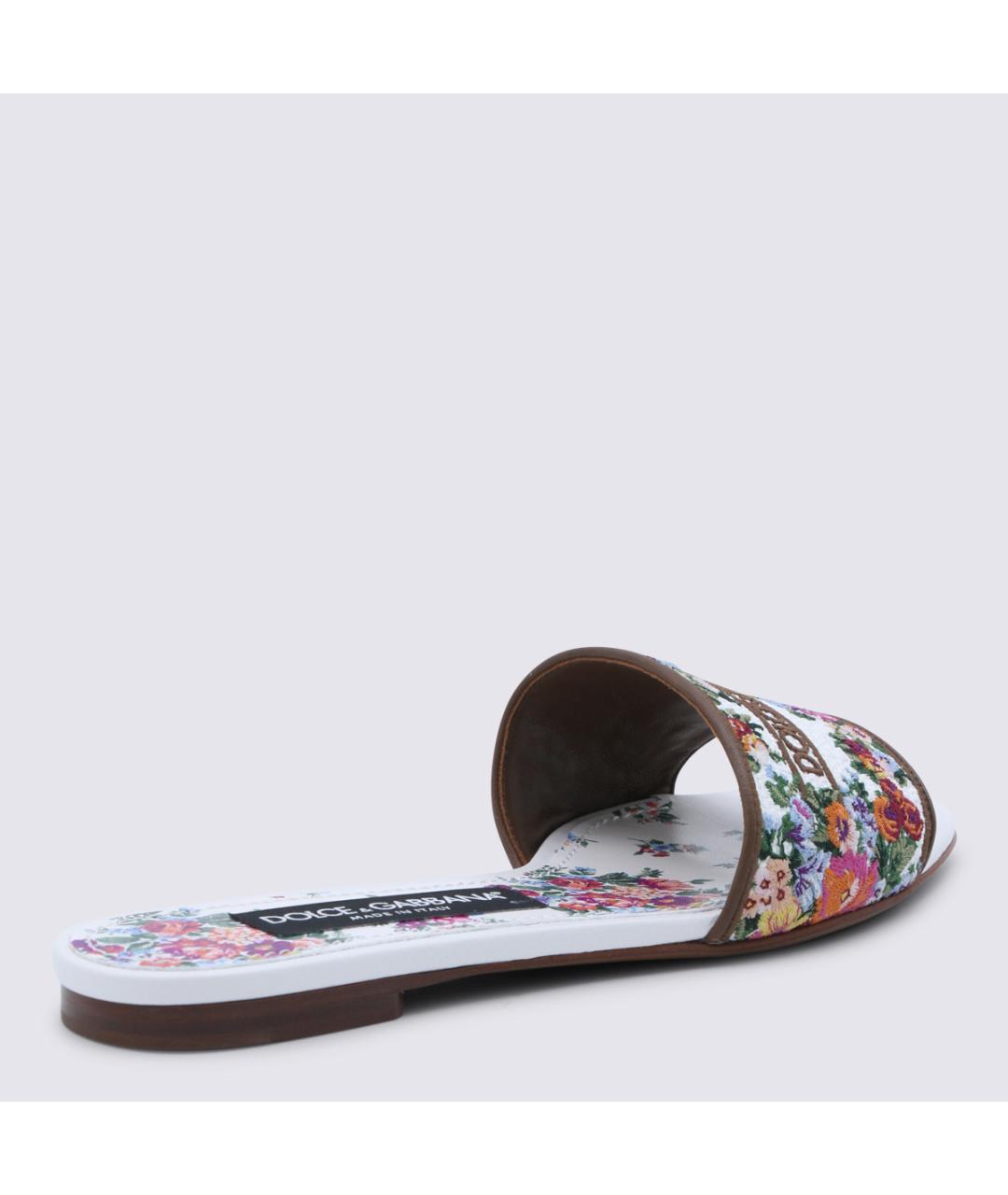 DOLCE&GABBANA Мульти текстильные шлепанцы, фото 3