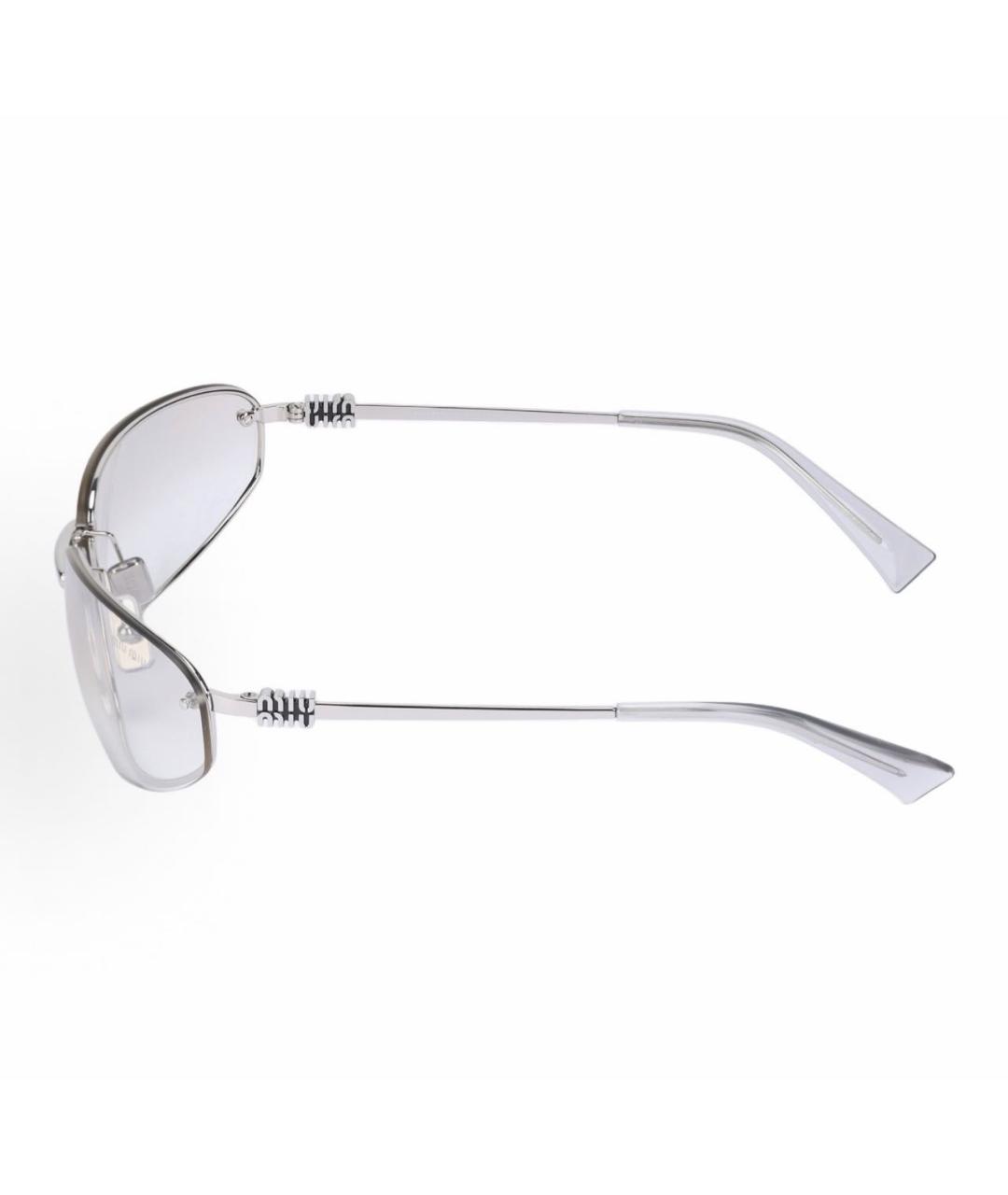 MIU MIU Серебряные металлические солнцезащитные очки, фото 3