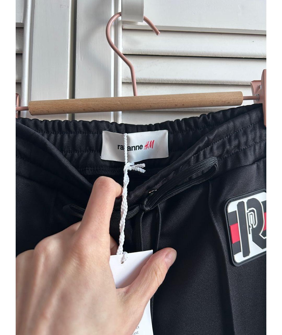 PACO RABANNE Черные полиэстеровые спортивные брюки и шорты, фото 4