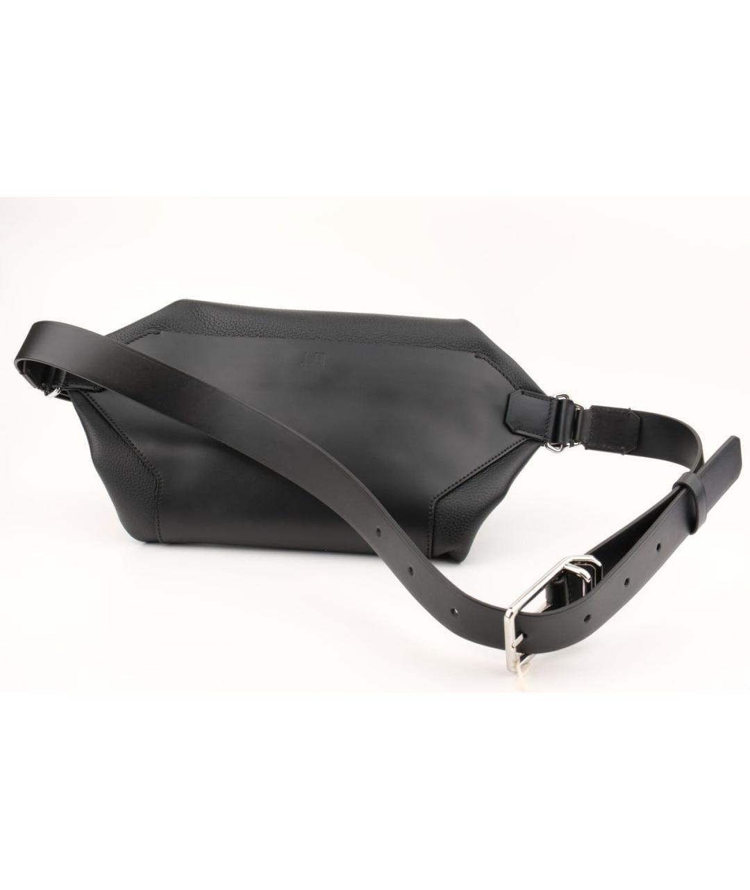 DUNHILL Черная кожаная поясная сумка, фото 3