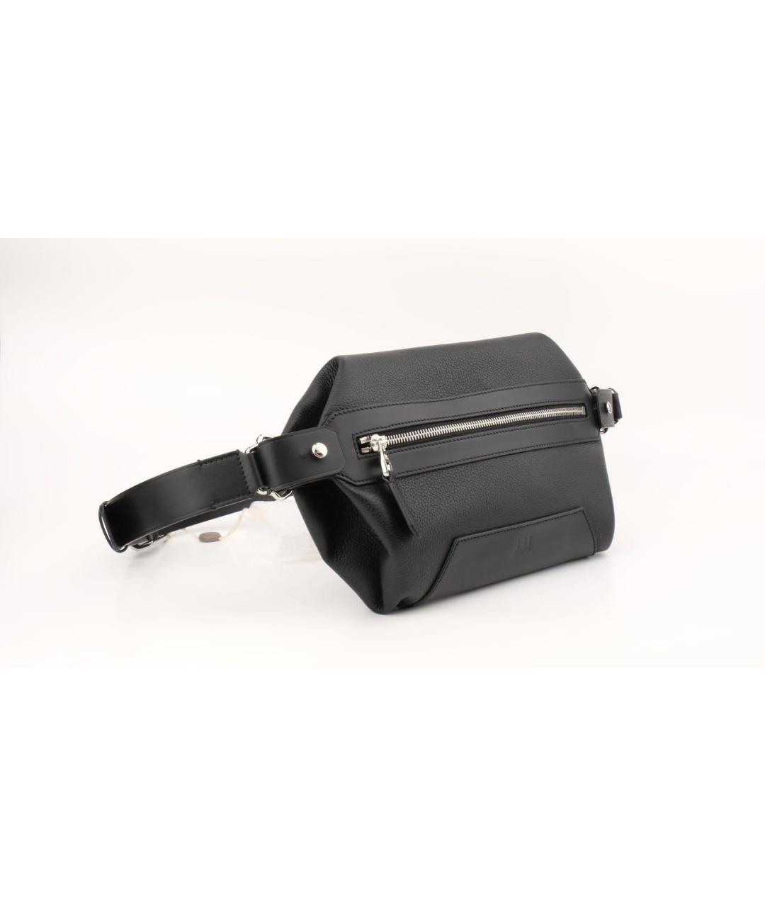 DUNHILL Черная кожаная поясная сумка, фото 2