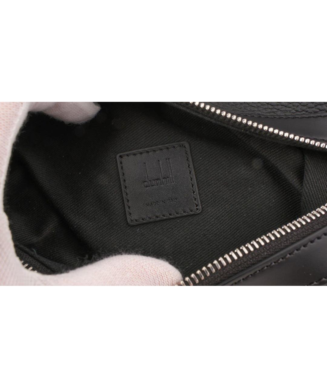 DUNHILL Черная кожаная поясная сумка, фото 4