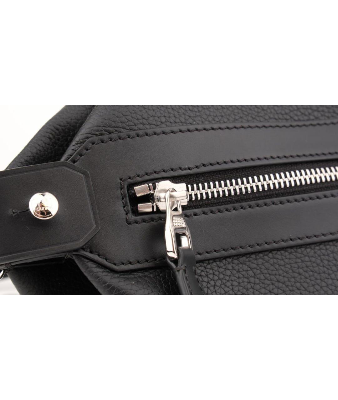 DUNHILL Черная кожаная поясная сумка, фото 8