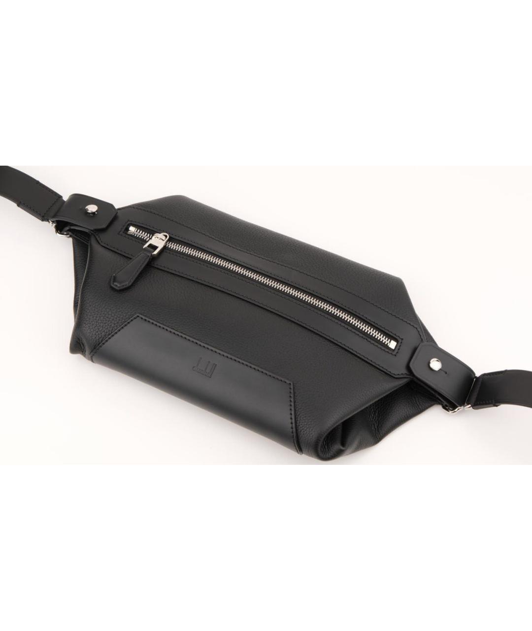 DUNHILL Черная кожаная поясная сумка, фото 6