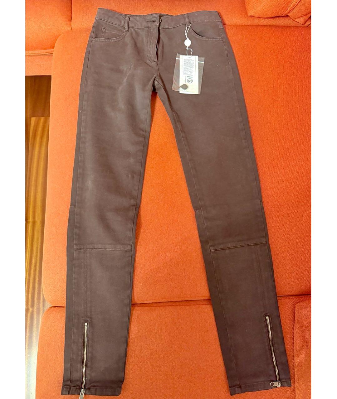 MM6 MAISON MARGIELA Коричневые хлопковые джинсы слим, фото 7