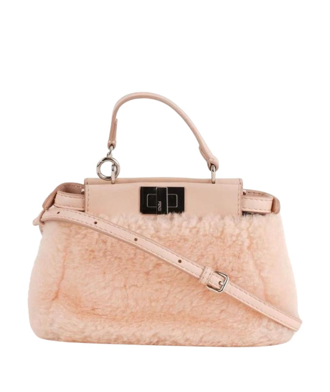 FENDI Розовая шерстяная сумка через плечо, фото 1