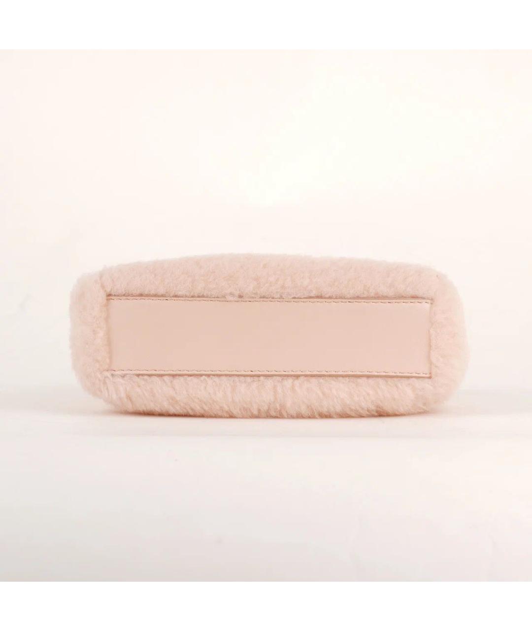 FENDI Розовая шерстяная сумка через плечо, фото 6