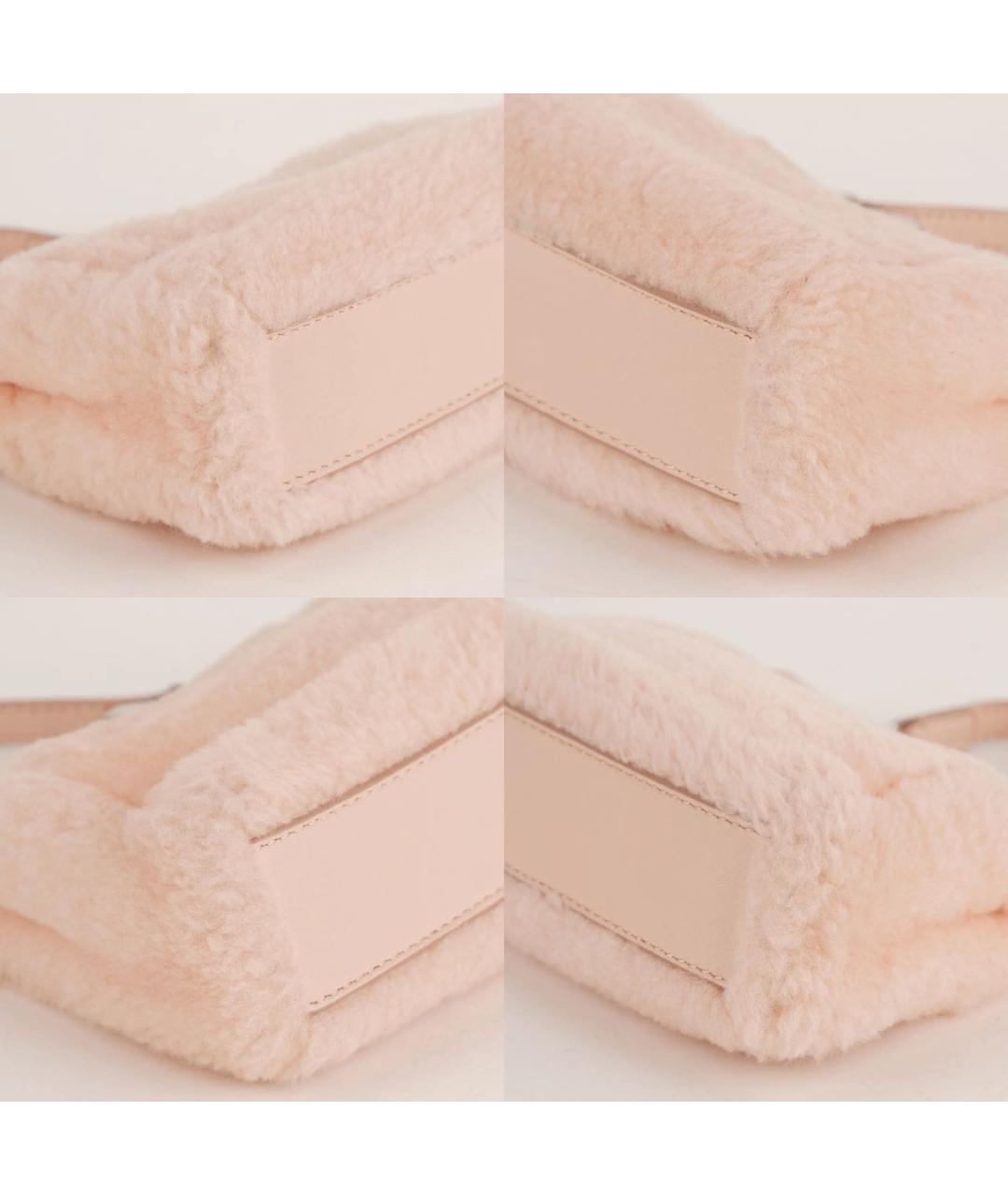 FENDI Розовая шерстяная сумка через плечо, фото 8