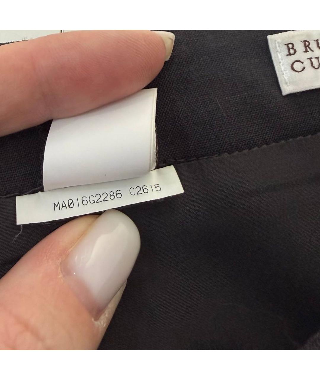 BRUNELLO CUCINELLI Антрацитовая шерстяная юбка макси, фото 4