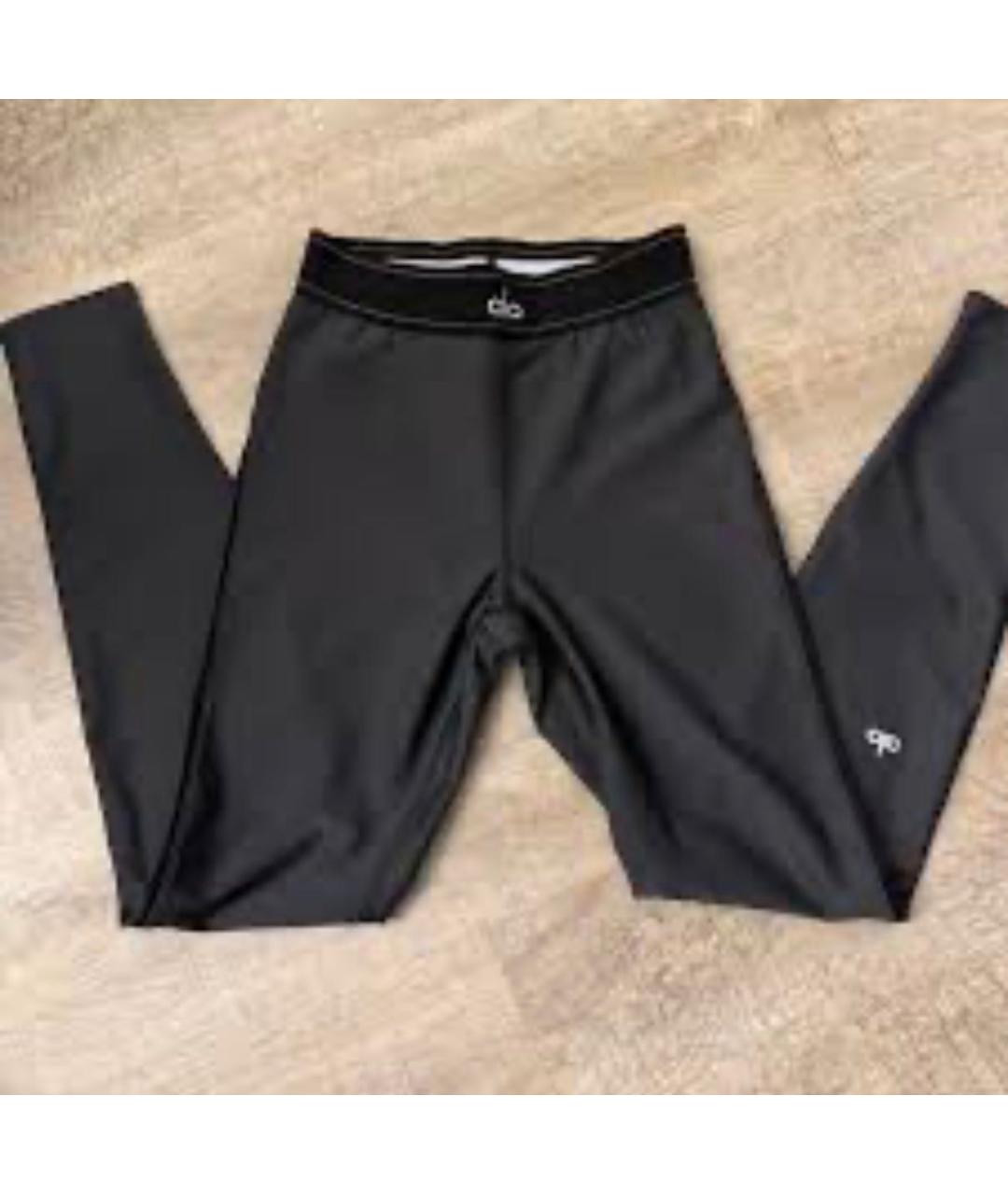 ALO YOGA Серые полиэстеровые леггинсы и велосипедки, фото 5