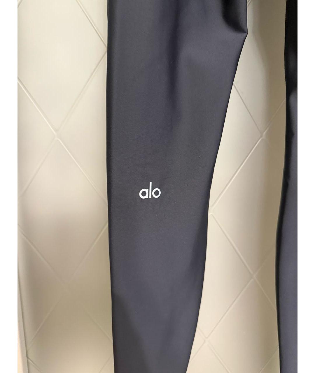 ALO YOGA Серые полиэстеровые леггинсы и велосипедки, фото 4
