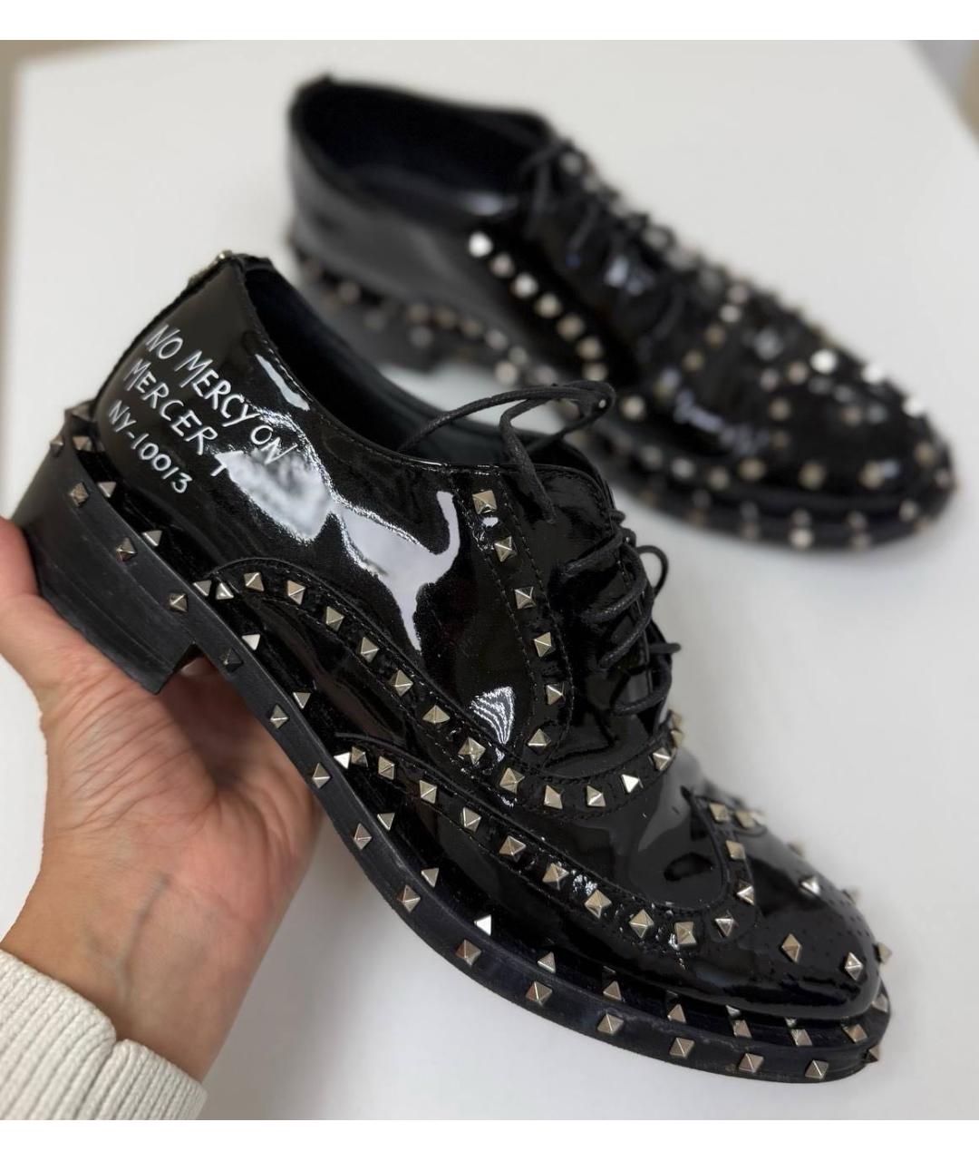 PHILIPP PLEIN Черные брогги и оксфорды из лакированной кожи, фото 5