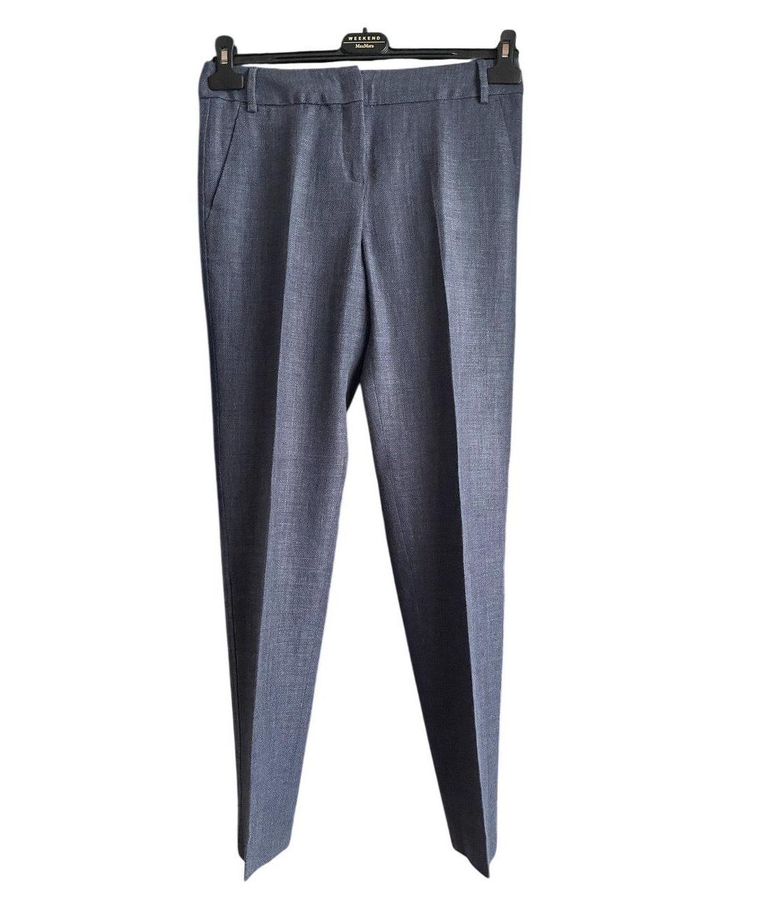 WEEKEND MAX MARA Синий шерстяной костюм с брюками, фото 2