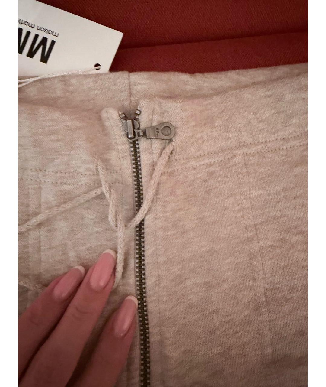 MM6 MAISON MARGIELA Бежевые хлопковые спортивные брюки и шорты, фото 4