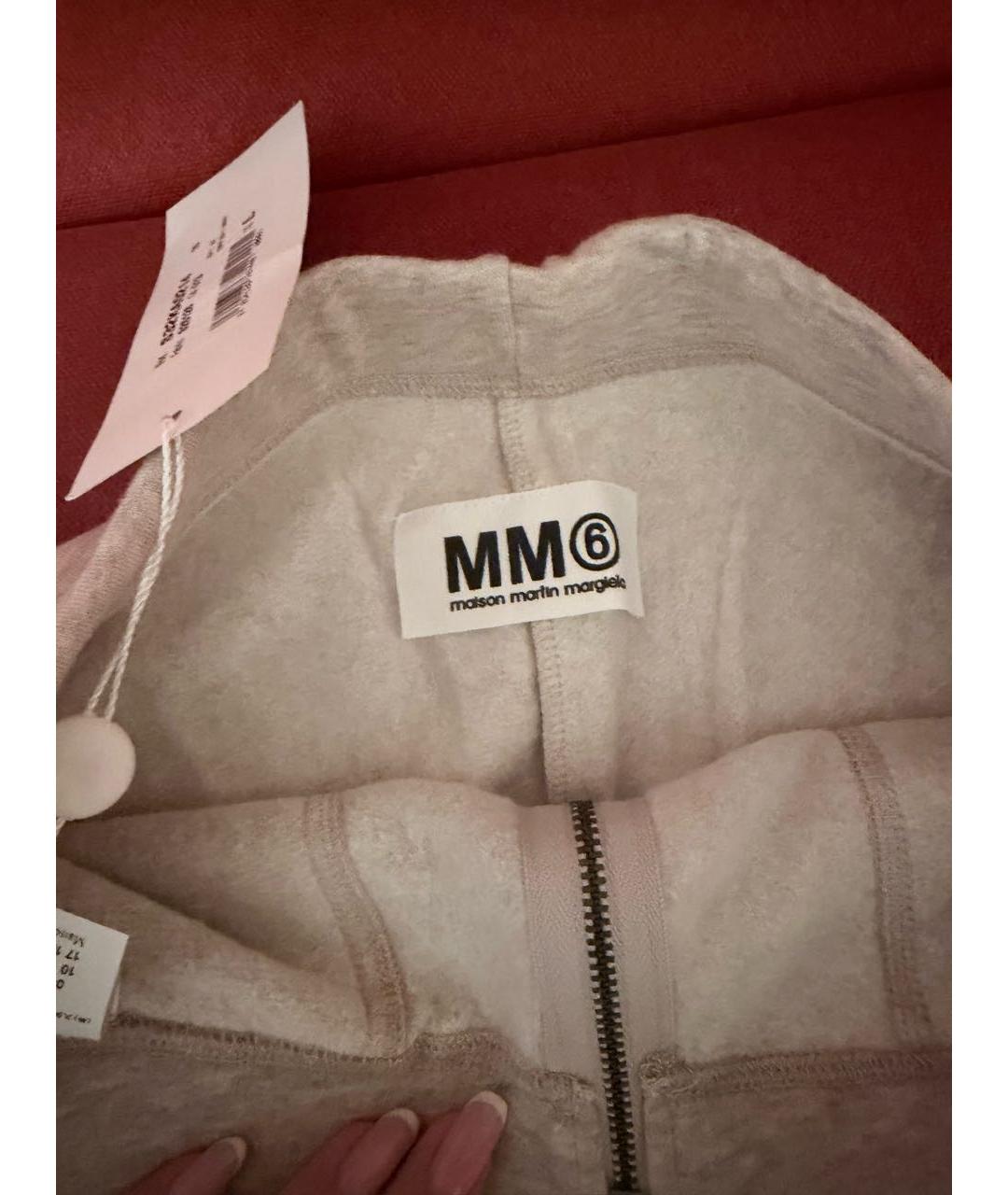 MM6 MAISON MARGIELA Бежевые хлопковые спортивные брюки и шорты, фото 3