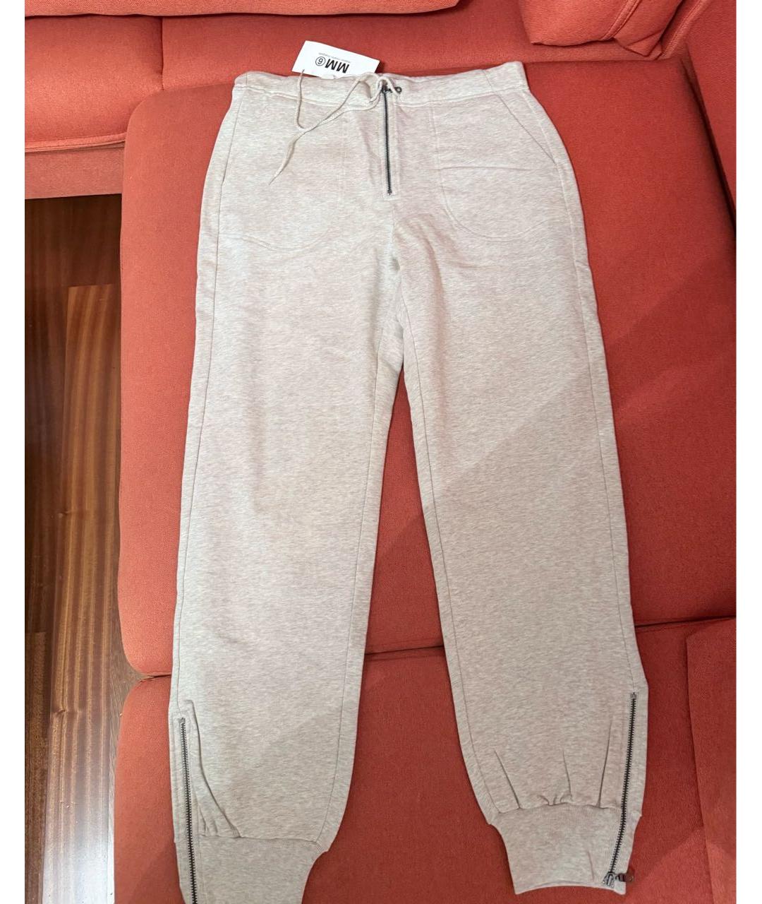 MM6 MAISON MARGIELA Бежевые хлопковые спортивные брюки и шорты, фото 9