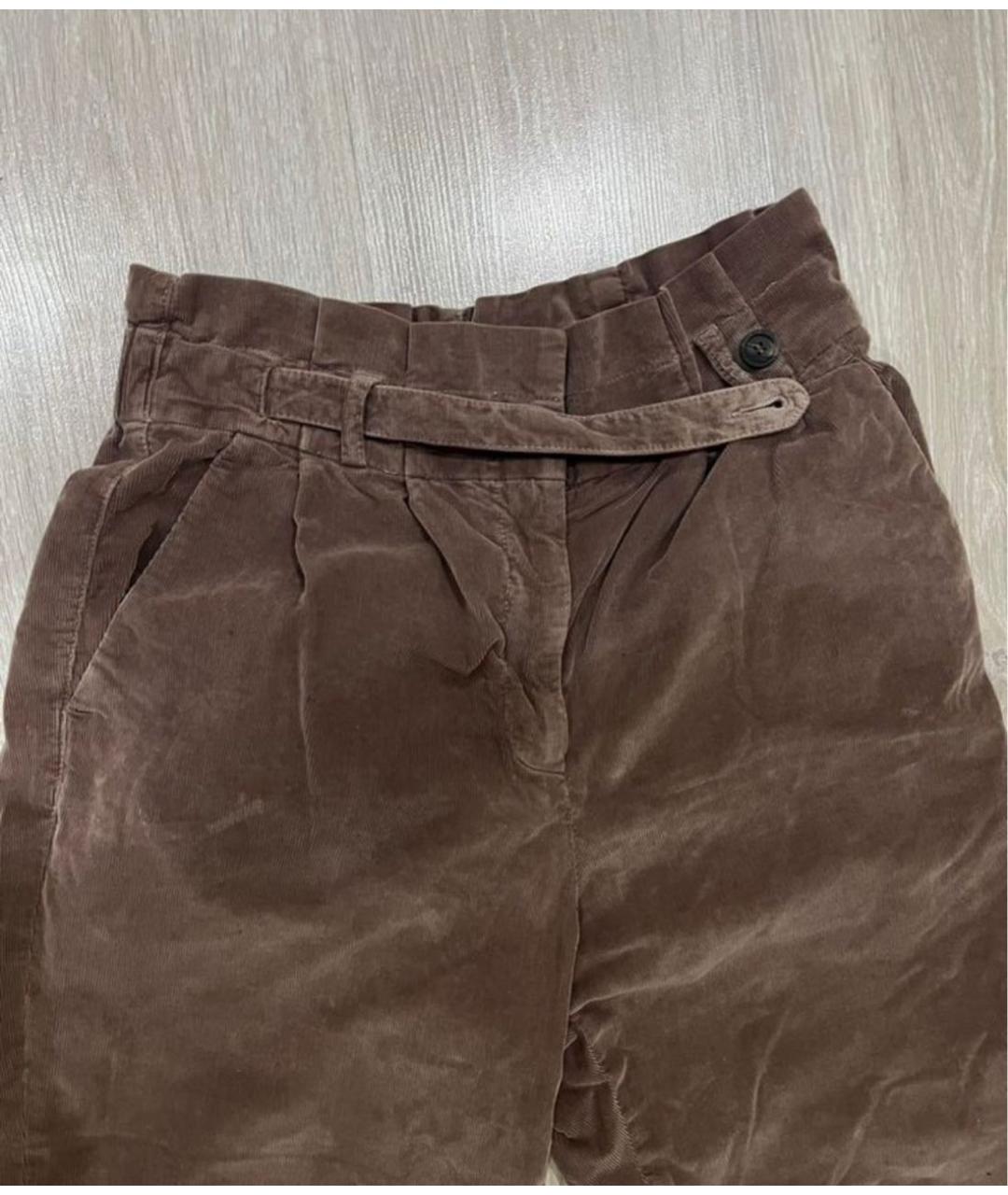 PESERICO Бордовые хлопковые прямые брюки, фото 5